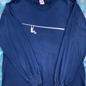 Navy Blue Skyline Maui Zip lining Long Sleeve Tee